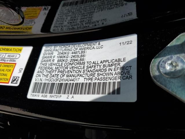 2022 Honda Accord Hybrid Sport