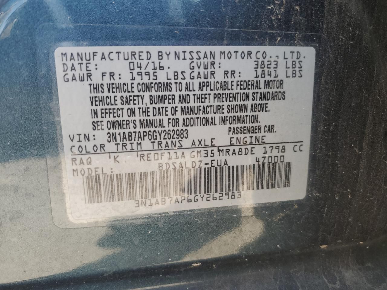 2016 Nissan Sentra s