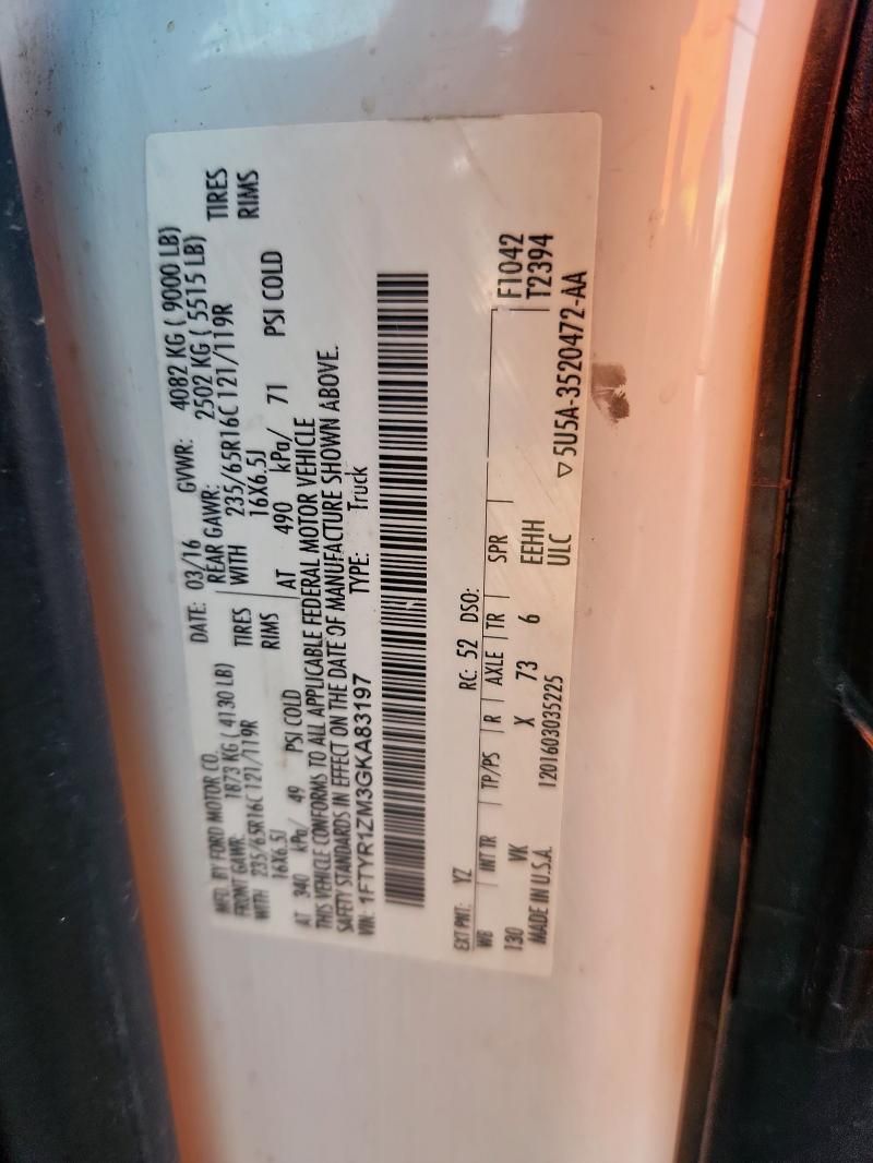 2016 Ford Transit Utility / Service van