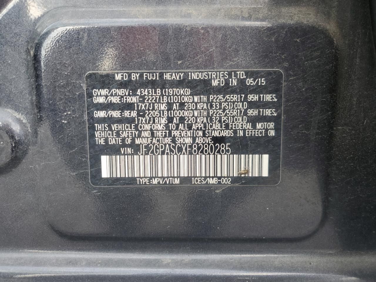 2015 Subaru Xv Crosstrek Sport Limited