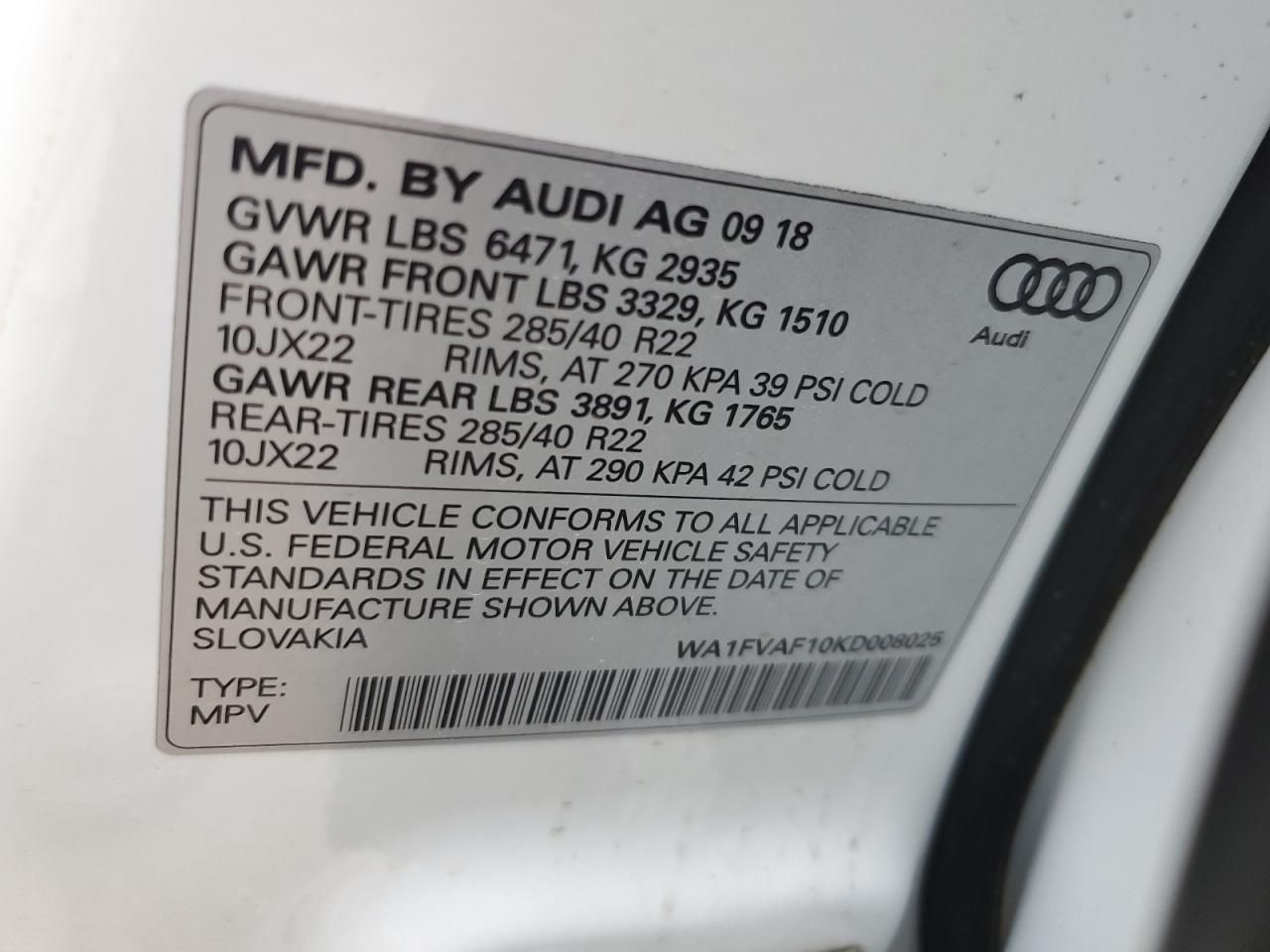 2019 Audi Q8 Prestige S-line