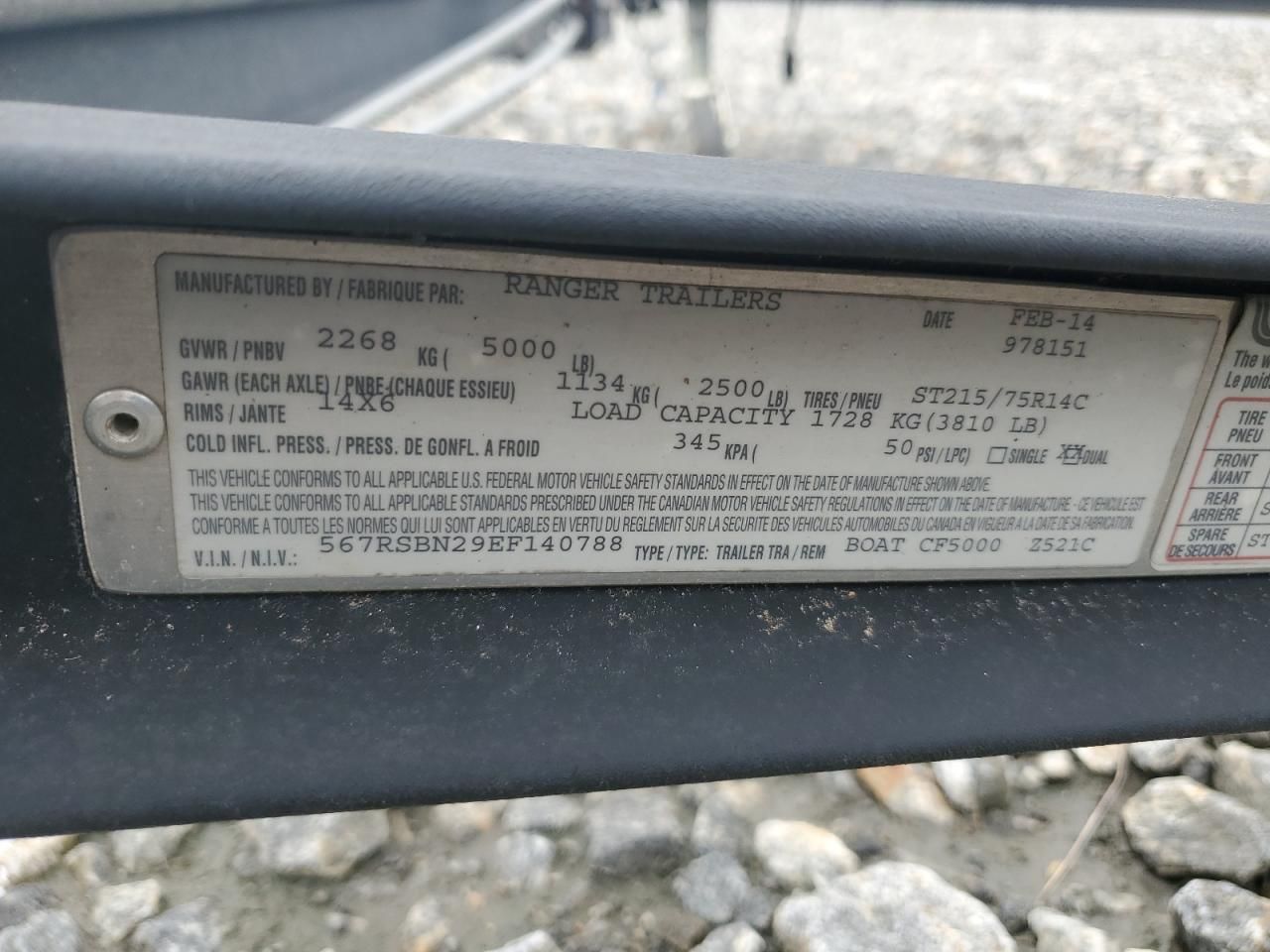 2015 Ranger Trailer Unknown