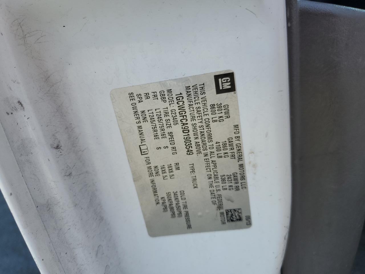 2013 Chevrolet Express G2500