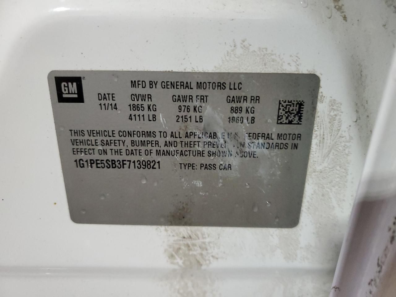 2015 Chevrolet Cruze lt