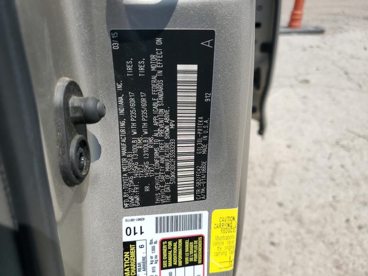 2015 Toyota Sienna le