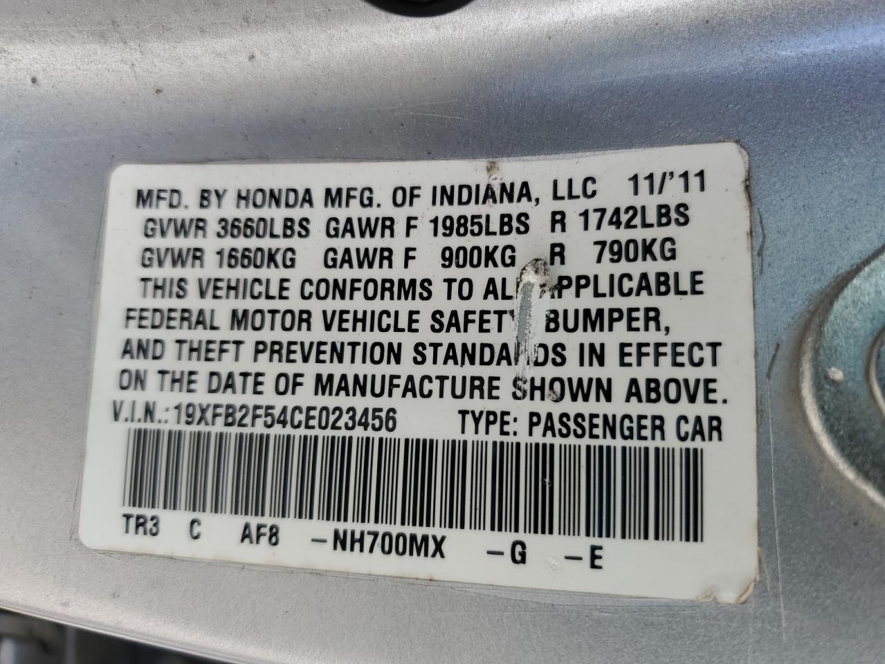 2012 Honda Civic lx