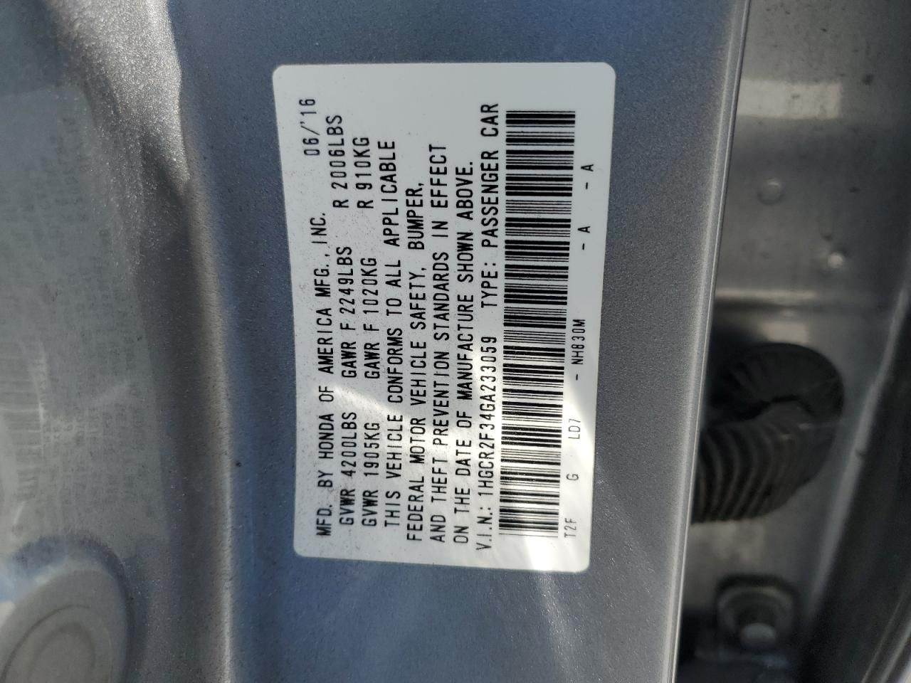 2016 Honda Accord lx