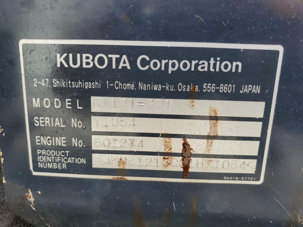 2010 Kubota KX121-3 Mini Excavator