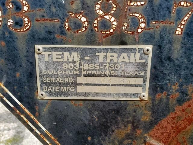 1999 Tem Trail 1999 TEM-TRAIL Utility Trailer