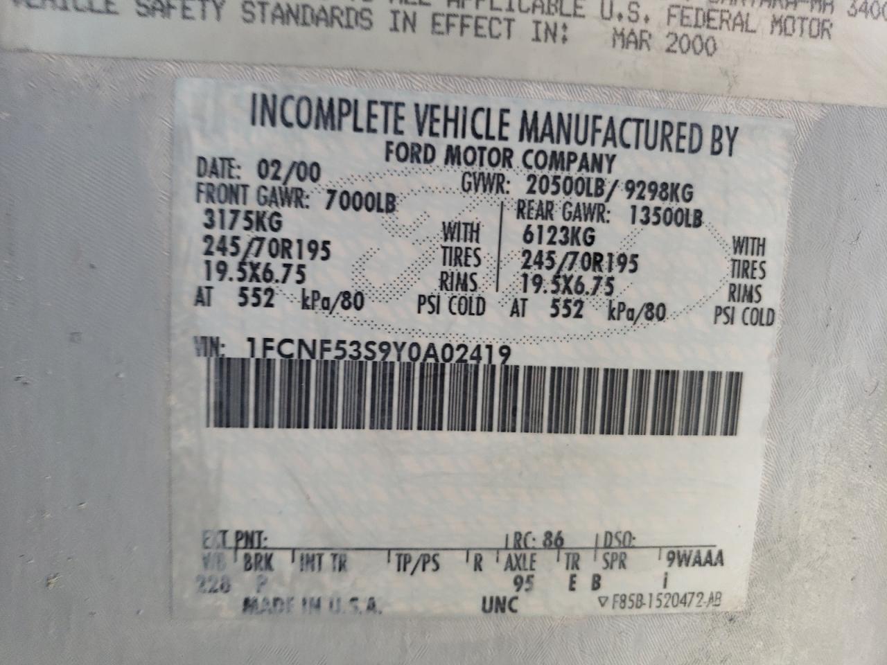 2000 Ford F550 Super Duty Stripped Chassis