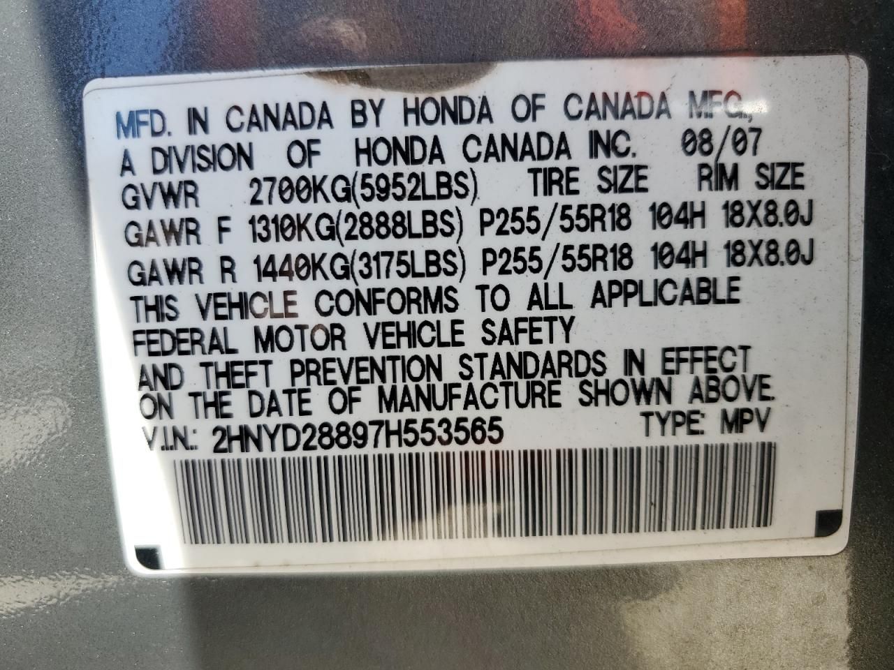 2007 Acura Mdx Sport