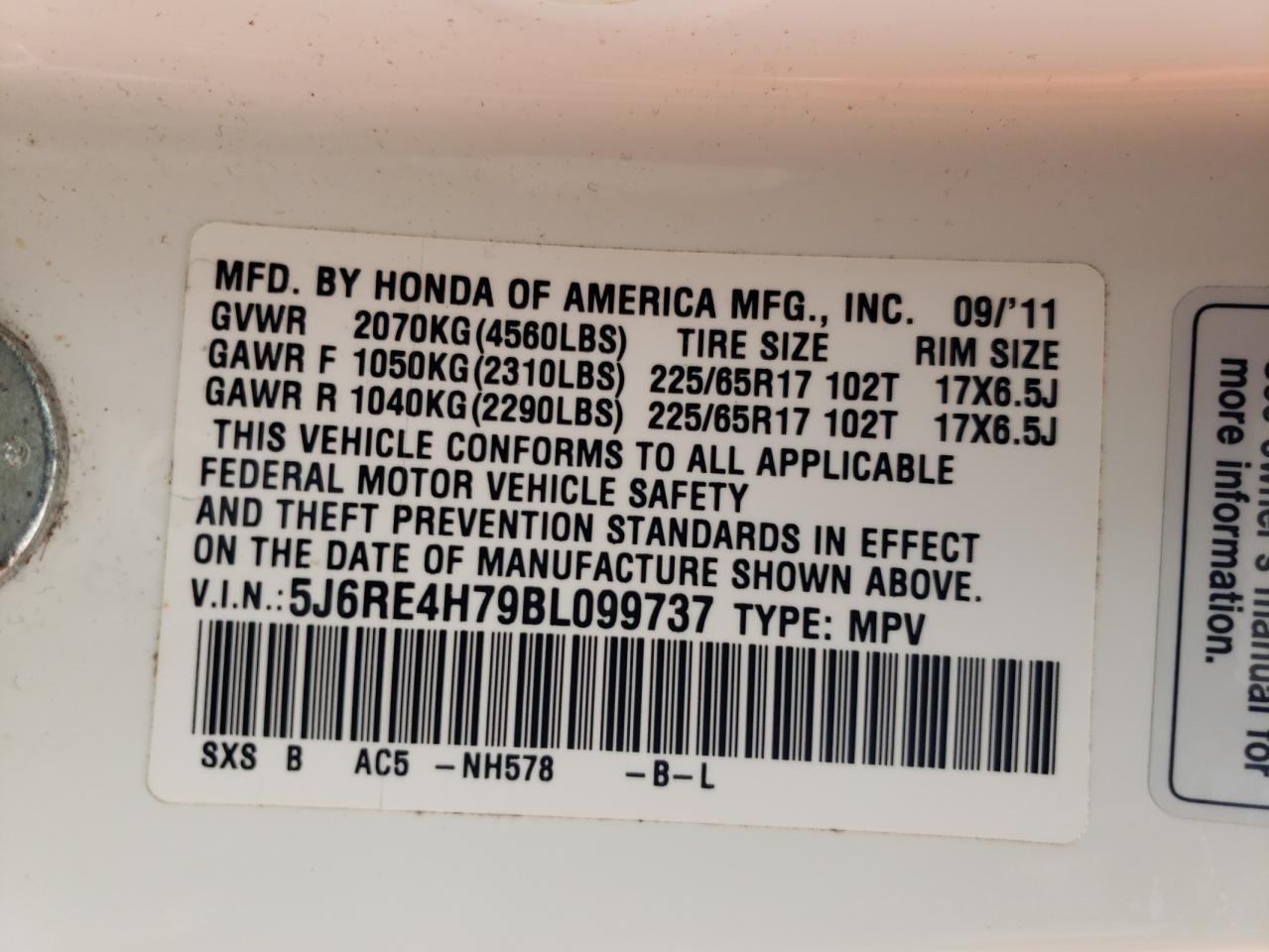 2011 Honda Cr-v exl