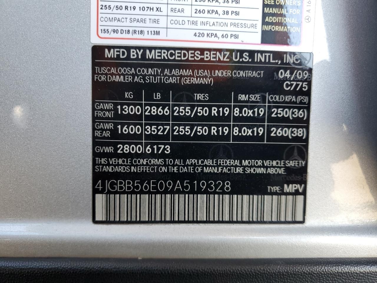 2009 Mercedes-Benz Ml 350