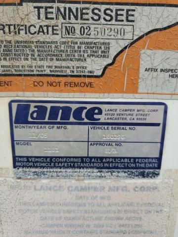 2006 Lance Lance 1181-Trailers Pickup Truck BED Trailer