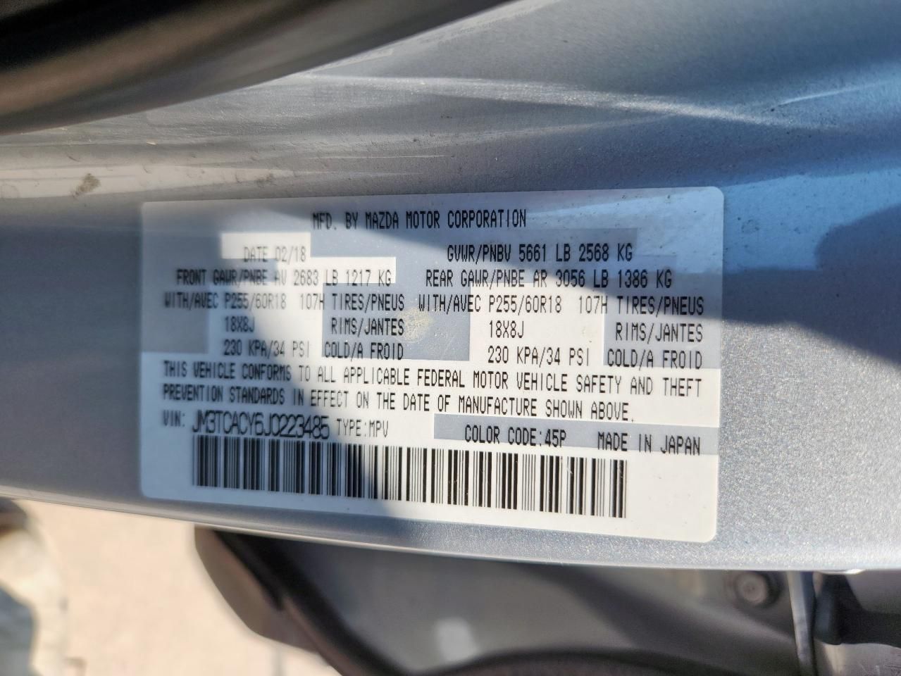 2018 Mazda Cx-9 Touring