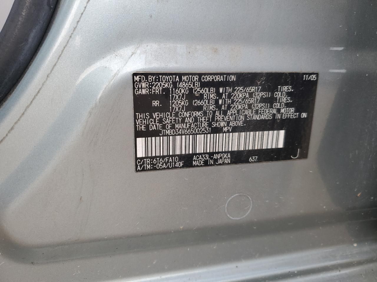 2006 Toyota Rav4 Limited