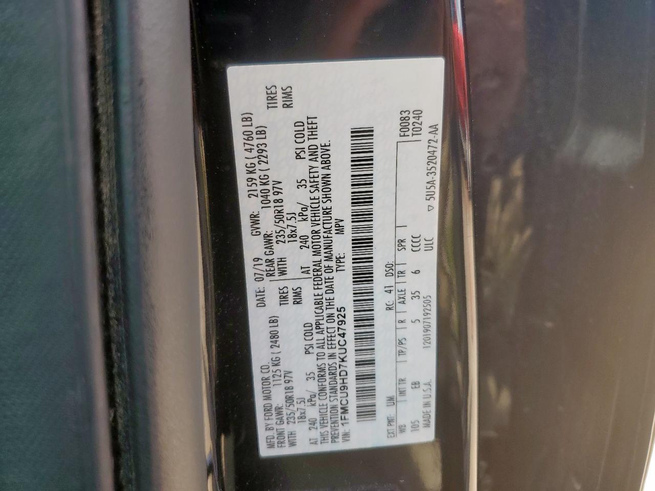 2019 Ford Escape sel