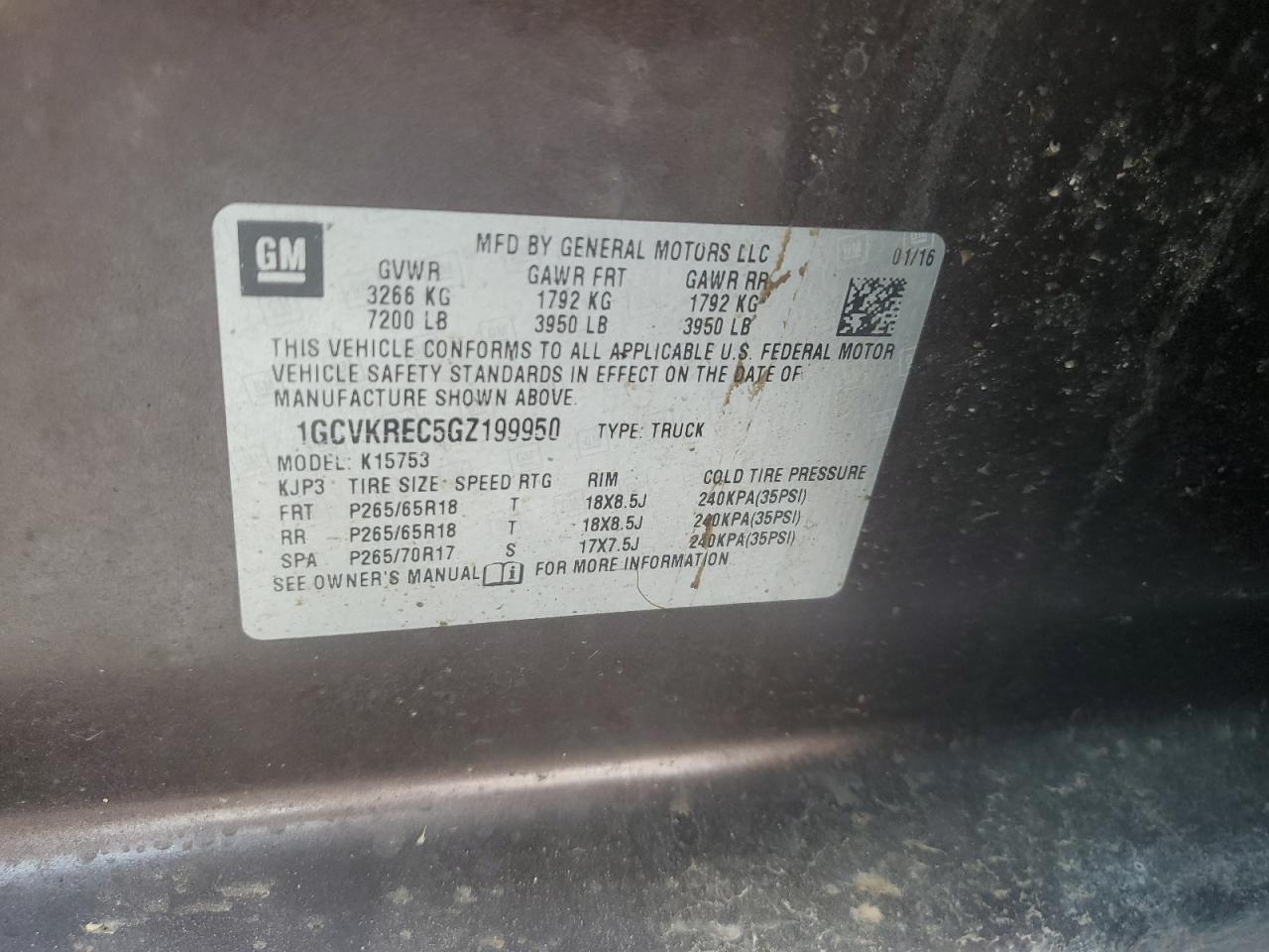 2016 Chev Rolet Silverado K1500 LT