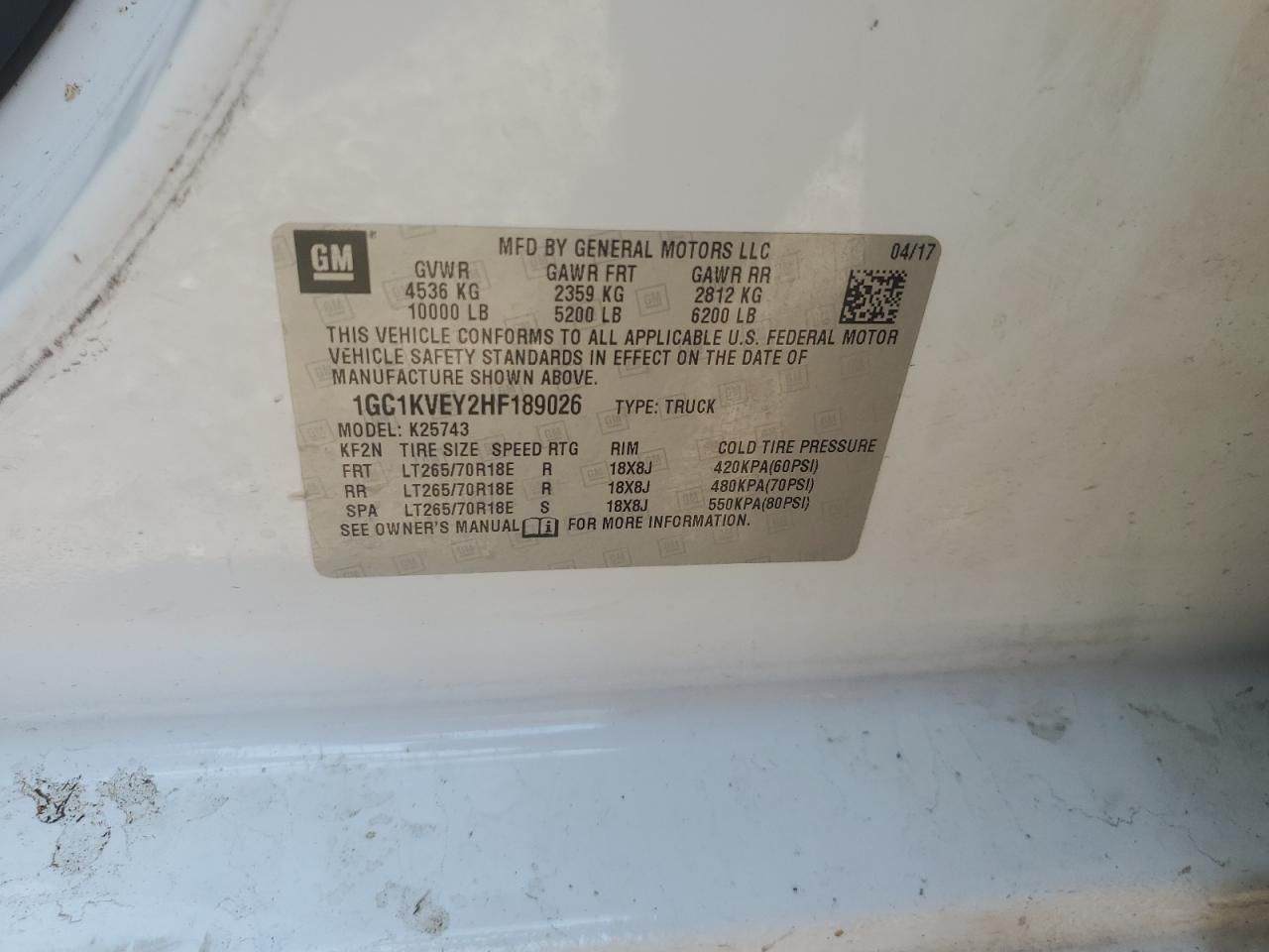 2017 Chevrolet Silverado K2500 Heavy Duty lt