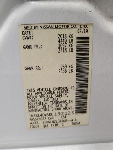 2019 Nissan Altima sv