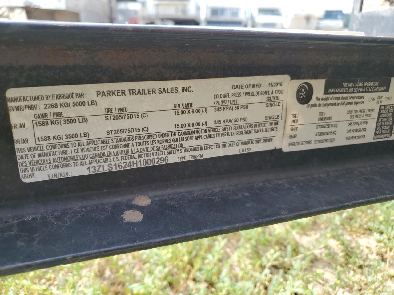 2017 Parker 2017 Park LS162 Utility Trailer