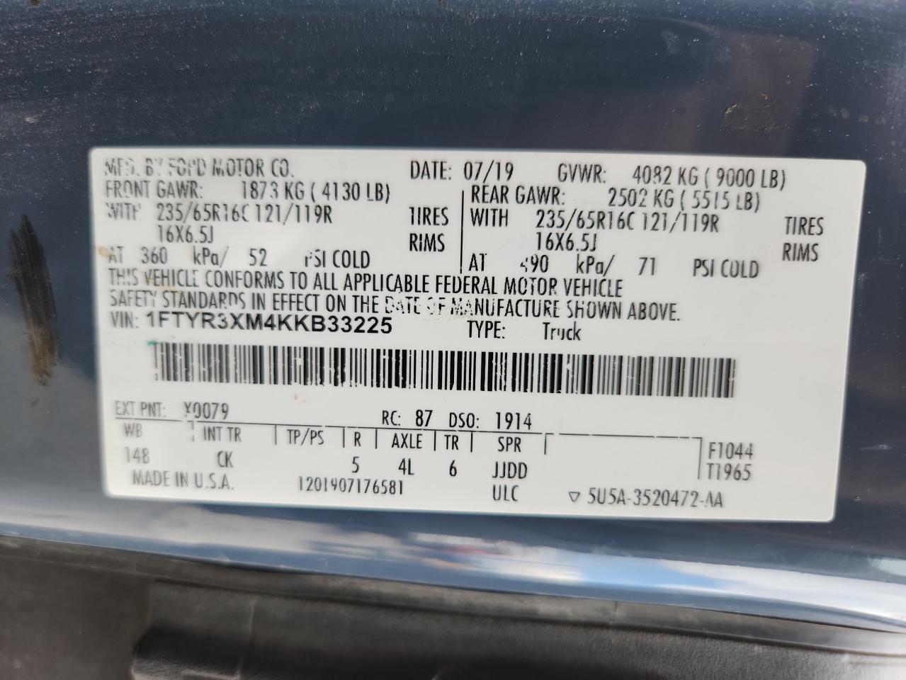 2019 Ford Transit T-250