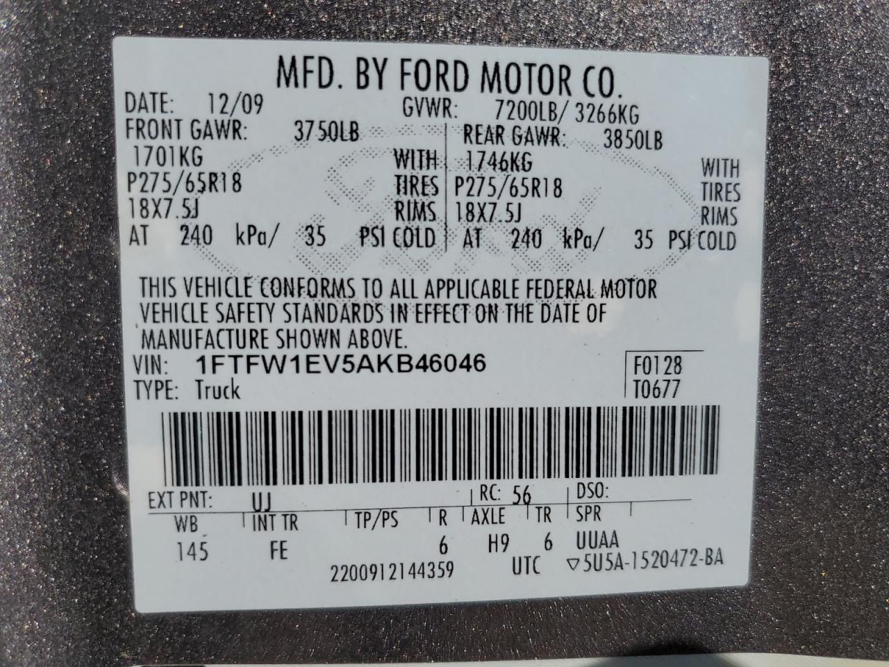 2010 Ford F150 Supercrew
