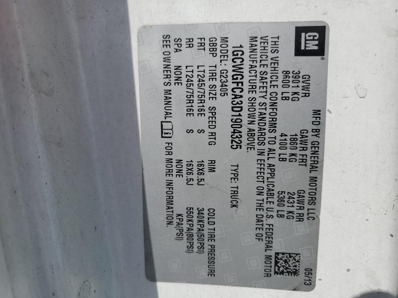 2013 Chevrolet Express G2500