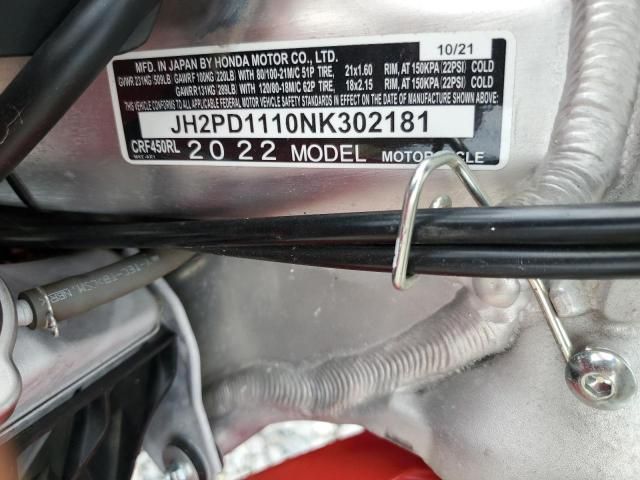 2022 Honda CRF450 RL