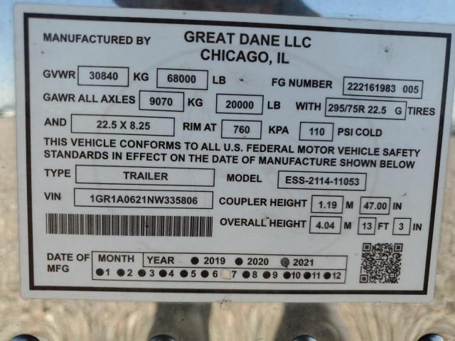 2022 Great Dane ESS-2114-11053 Refrigerated Van Trailer