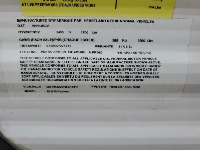 2022 Heartland 2022 Pioneer Travel TRA-RVS Camper