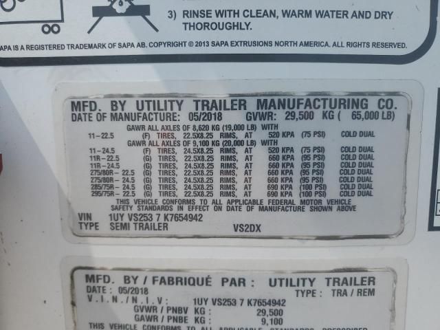 2019 Utility VS2DX DRY Van Trailer