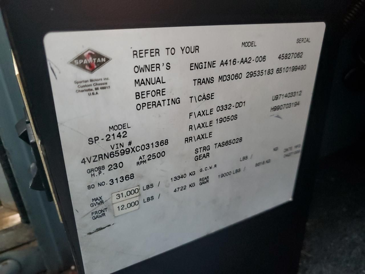 1999 Spartan Motors 1999 Spartan Mobile Medical Bus