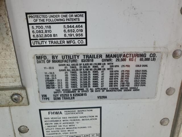 2019 Utility VS2RA Refrigerated Van Trailer
