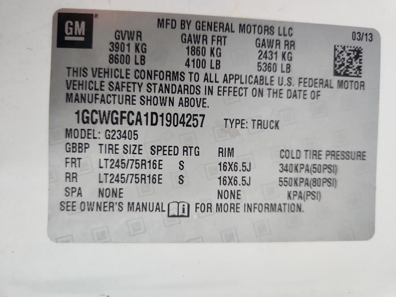 2013 Chevrolet Express G2500