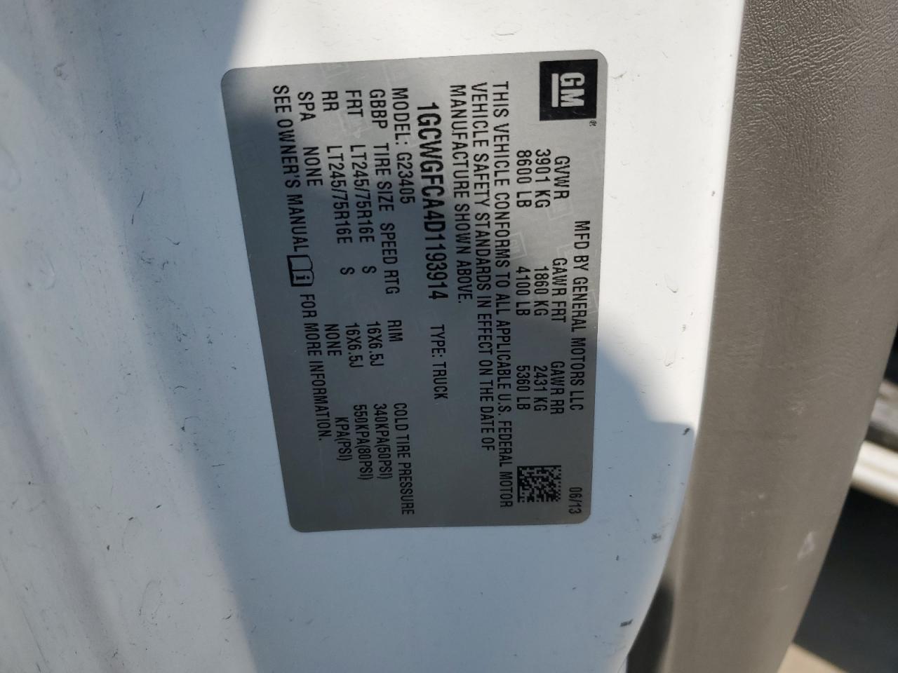 2013 Chevrolet Express G2500