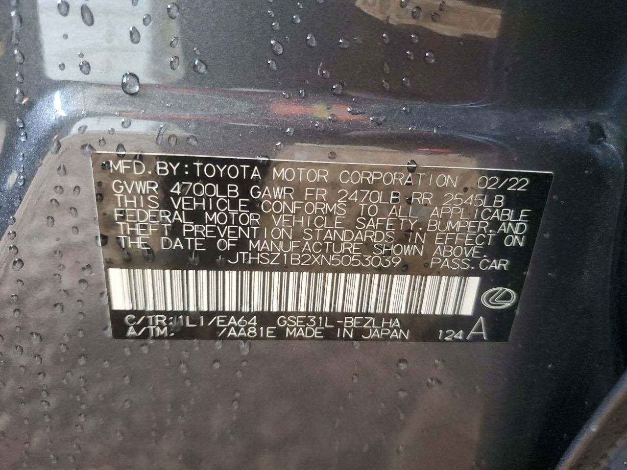 2022 Lexus Is 350 f Sport