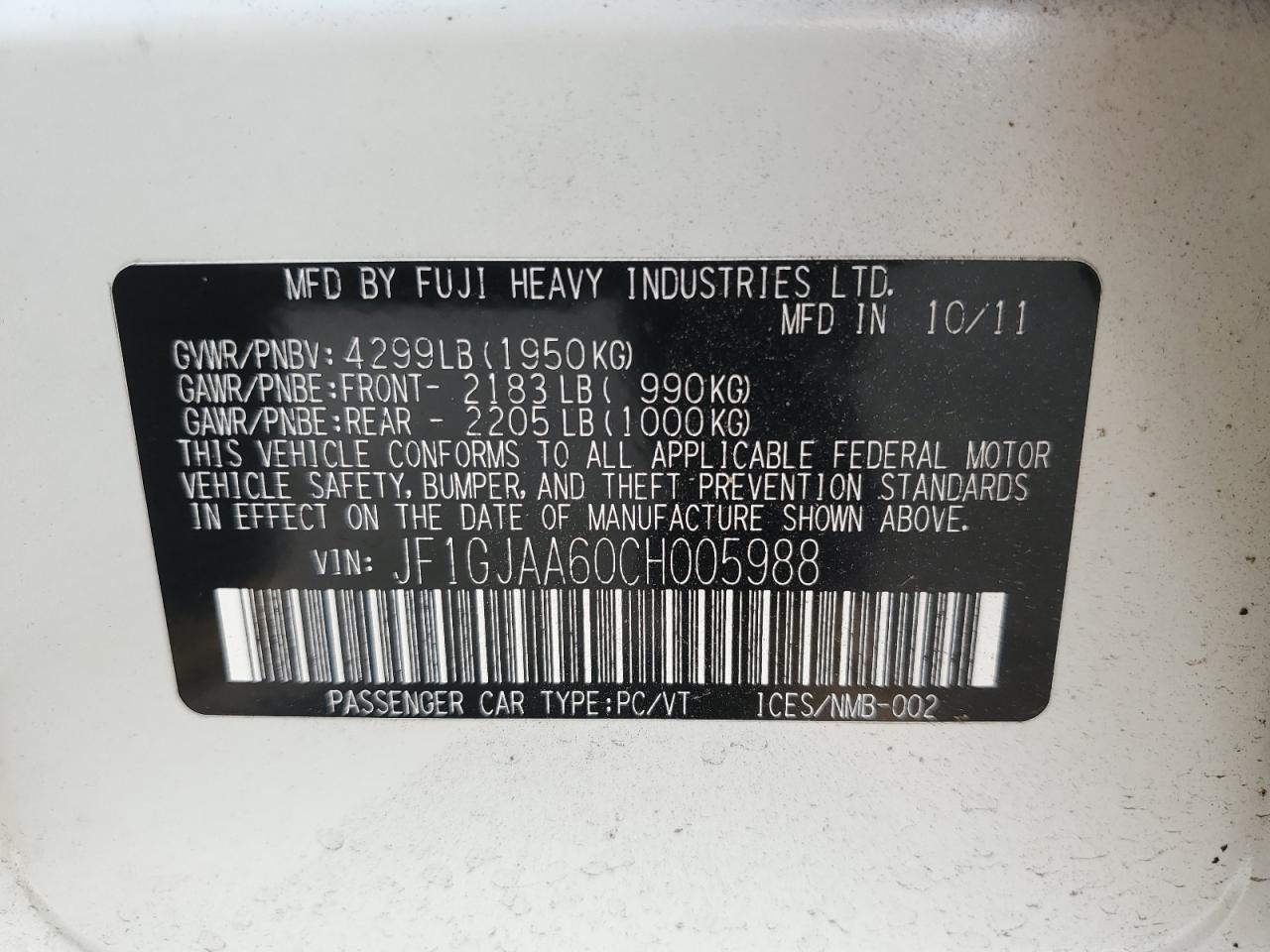 2012 Subaru Impreza