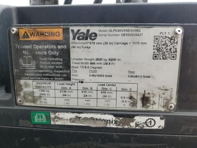 2019 Yale GLP030VXNESV062 Forklift
