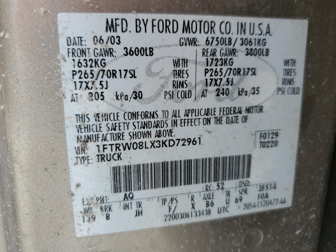 2003 Ford F150 Supercrew