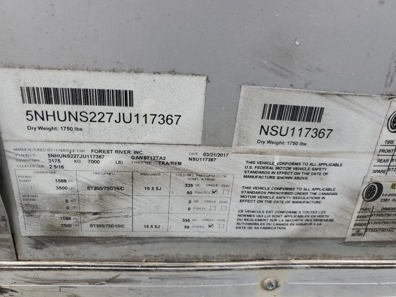 2018 Wildwood 2018 Forest River GANS712TA2 Enclosed Cargo Traile