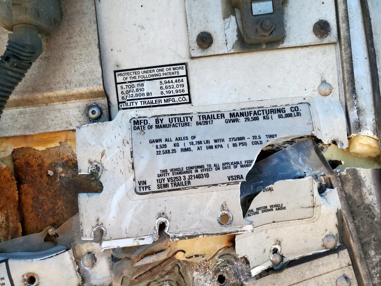 2018 Utility VS2RA Refrigerated Van Trailer