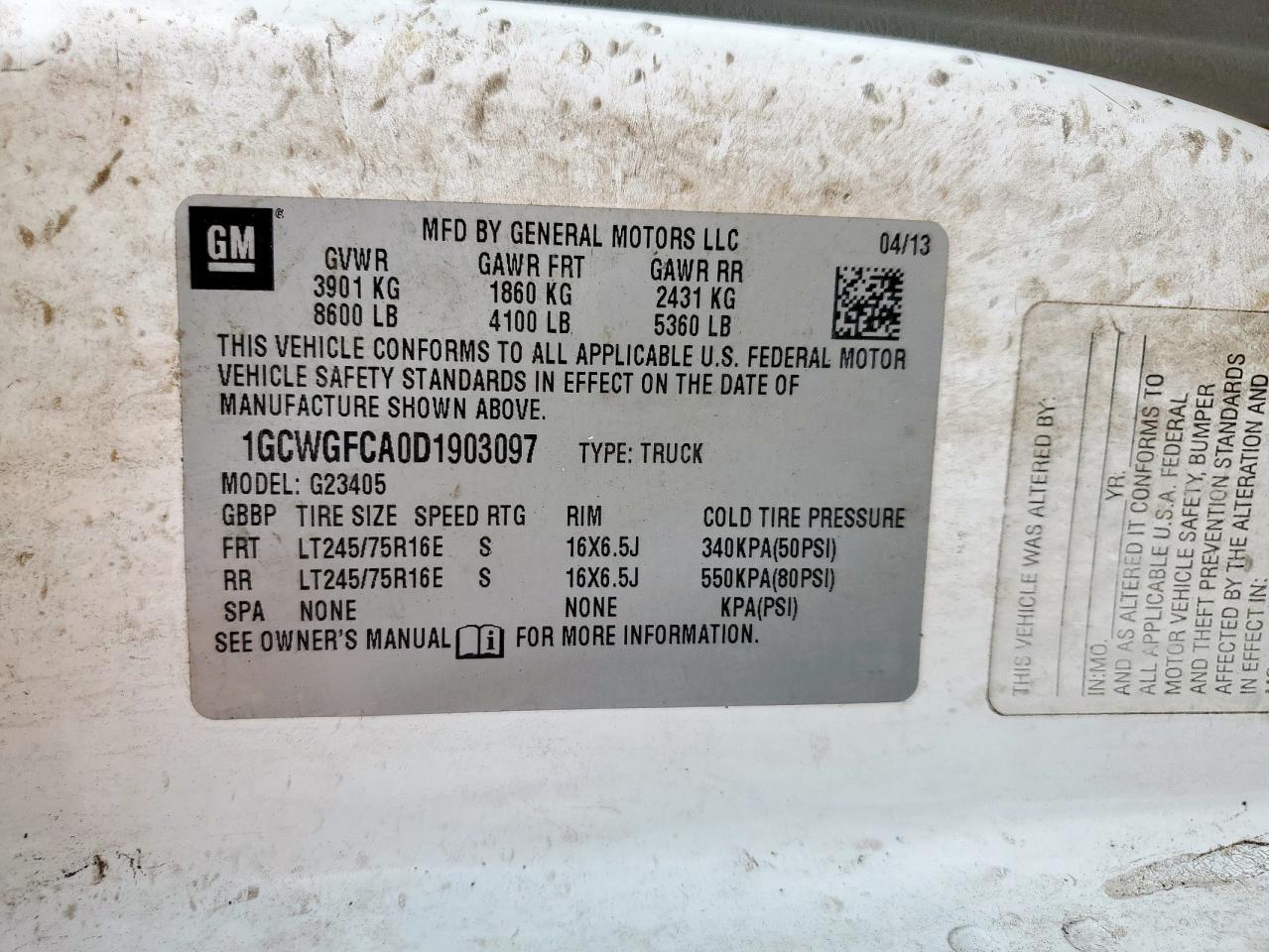 2013 Chevrolet Express G2500