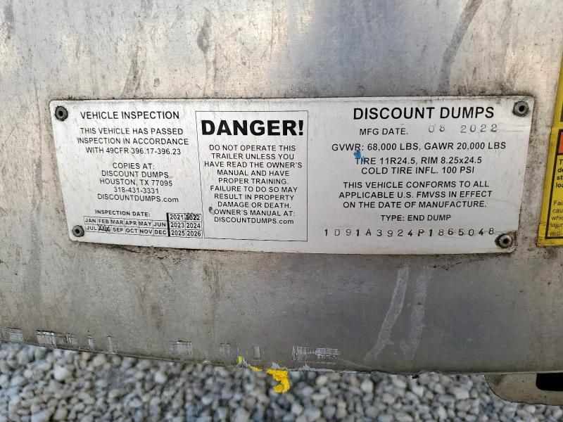 2023 Unknown 2023 Discount Dumps END Dump Trailer