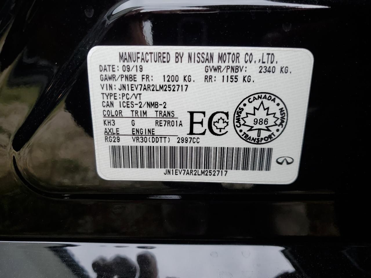 2020 Infiniti Q50 Pure