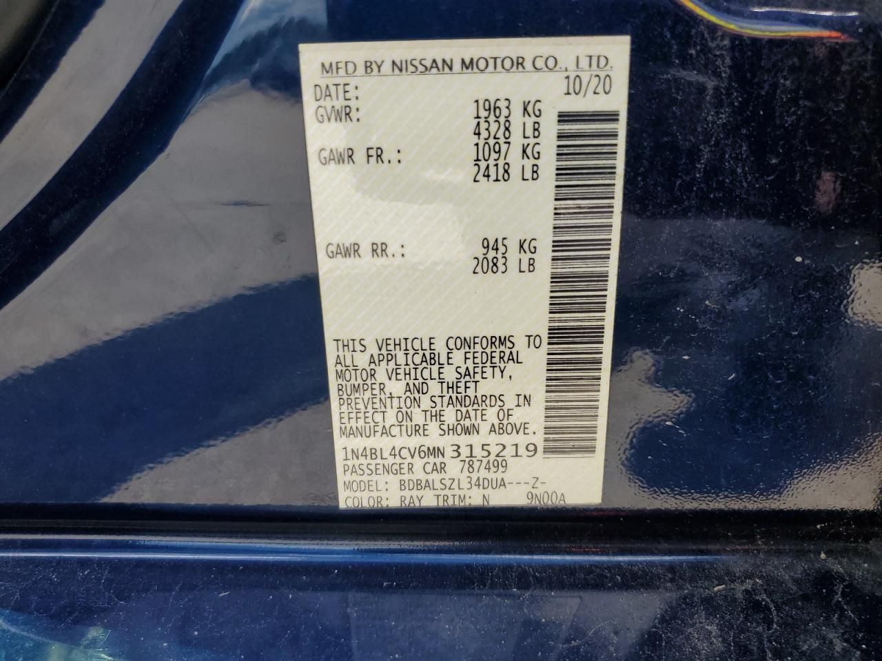 2021 Nissan Altima sr