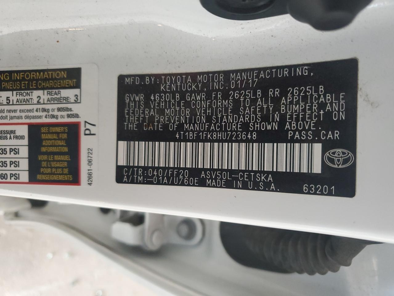2017 Toyota Camry le