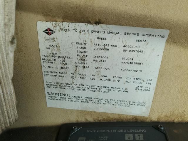 2005 Spartan Motors Motorhome 4VZ