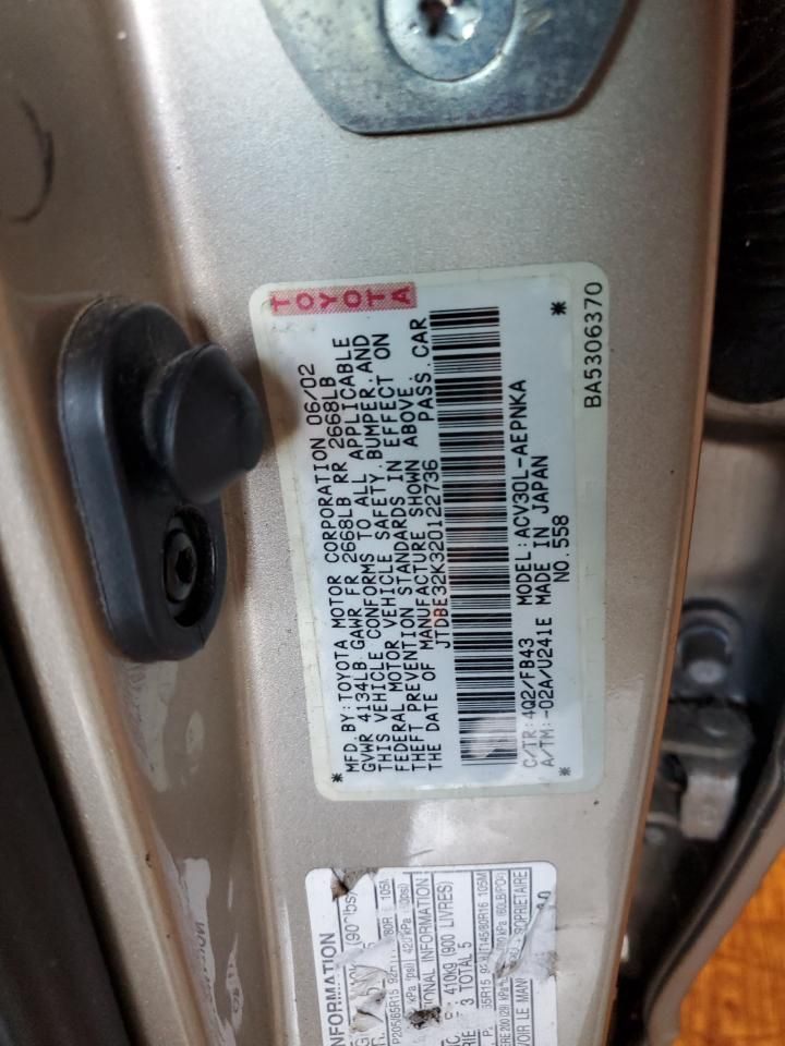 2002 Toyota Camry le
