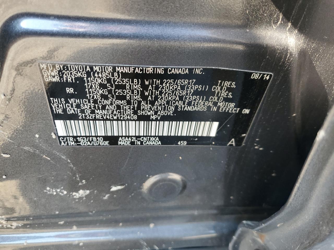 2014 Toyota Rav4 le